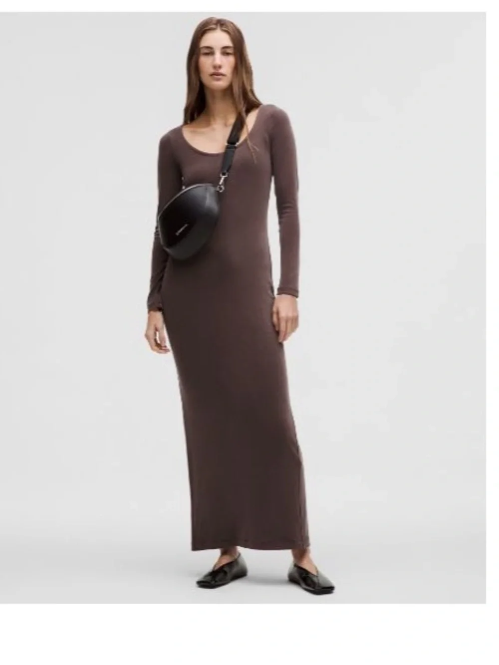 lululemon Drapey Softstreme Espresso long sleeve maxi dress, and free tote